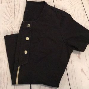 Jaanuu peplum 3 button biker scrub top size Small